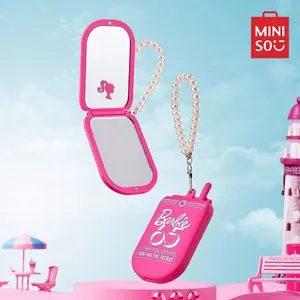[Holiday Special]Barbie Foldable Mini Mirror Double-sided Makeup Mirror Cosmetic Mirror With Strap Portable Pocket Size Makeup Tool For Travel Outgoing Barbie Daylight Shine Collection  springtok,cozyvibes