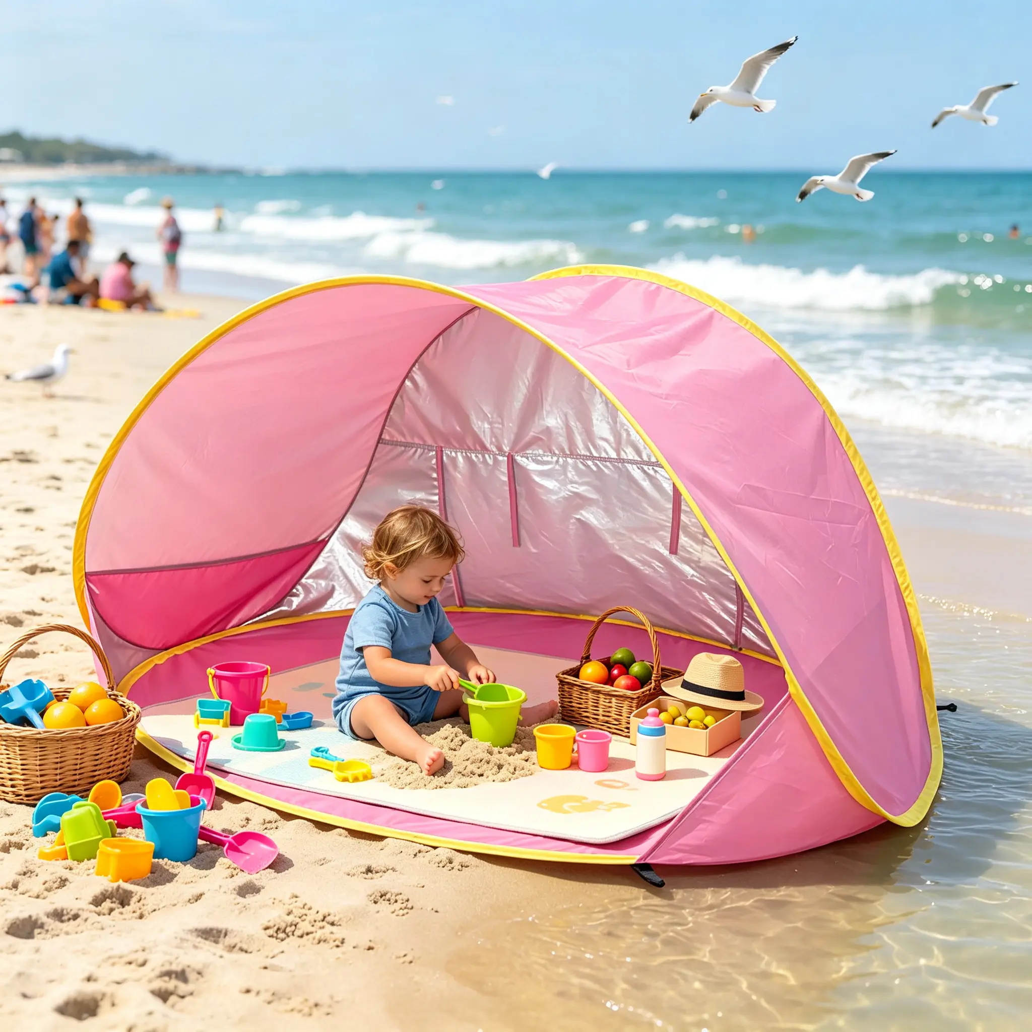Baby’s Private Instant Pop-Up Shade – 120cm UV Shelter, Compact & Safe for Infants & Toddlers, Portable Beach Tent for Stress-Free Park & Picnic