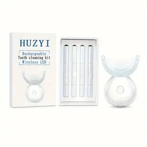 Wireless Tooth Cleaning Set, 1 Box Rechargeable Teeth Brightening Kit with LED Light, Teeth Cleaning Tool for Home & Travel