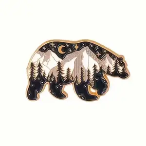 Outdoors mountain bear enamel pin