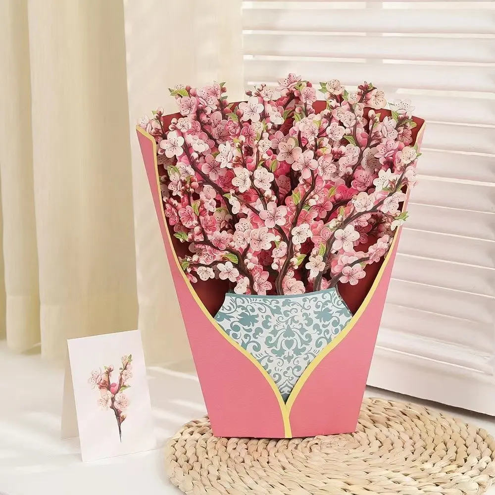 1pc 3D Sakura Tree Greeting Card with Detachable Decorations, Perfect for Birthday Graduation Condolence Cards Thank You, Includes Envelope and Note