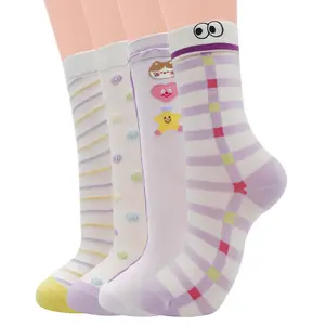 DIYBIRD Girls Women Cotton Cute Crew Socks Thin Fashion Novelty Funny Animal Patterned Crazy Cartoon Holiday Gifts 4 Pairs