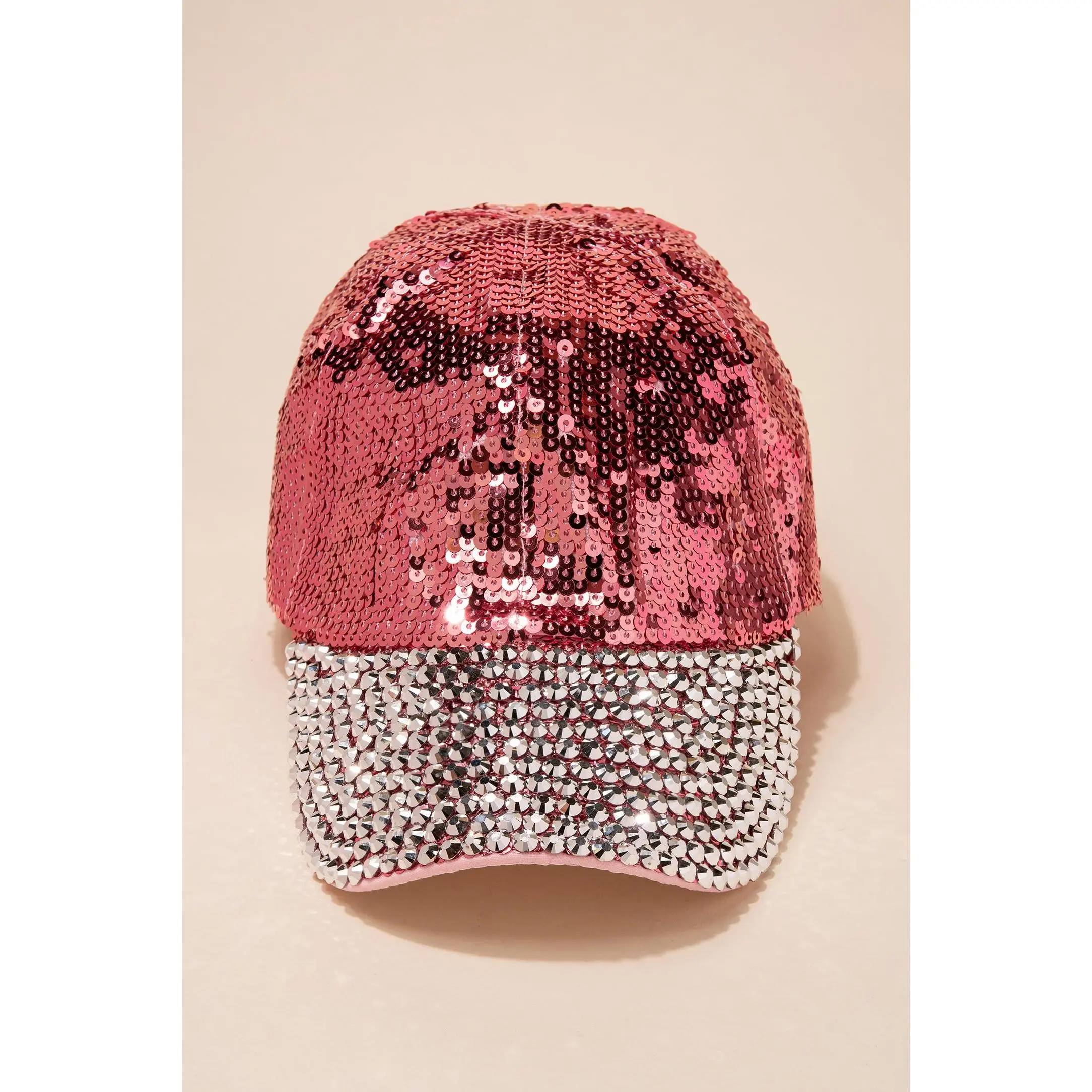 Gloria Bedazzled Fashionable Cap - Sequin, Rhinestone, Lightweight, Adjustable, Casual Clothes Accessory