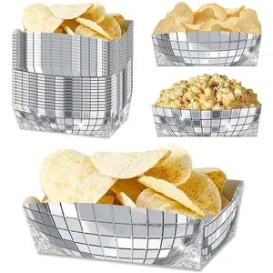24 count Disco Theme  Trays Disco Ball Paper Dinner Dinnerware Party Supplies 70s 80s 90s Wedding Birthday Bachelorette Party Decorations