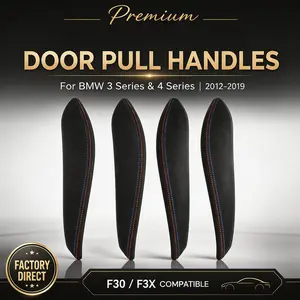 Suede Leather Door Handle Cover & Pull Handle Replacement for BMW 3 4 Series F30 F31 F32 F33 F80 F82 M3 M4, Interior Upgrade Trim Accessories
