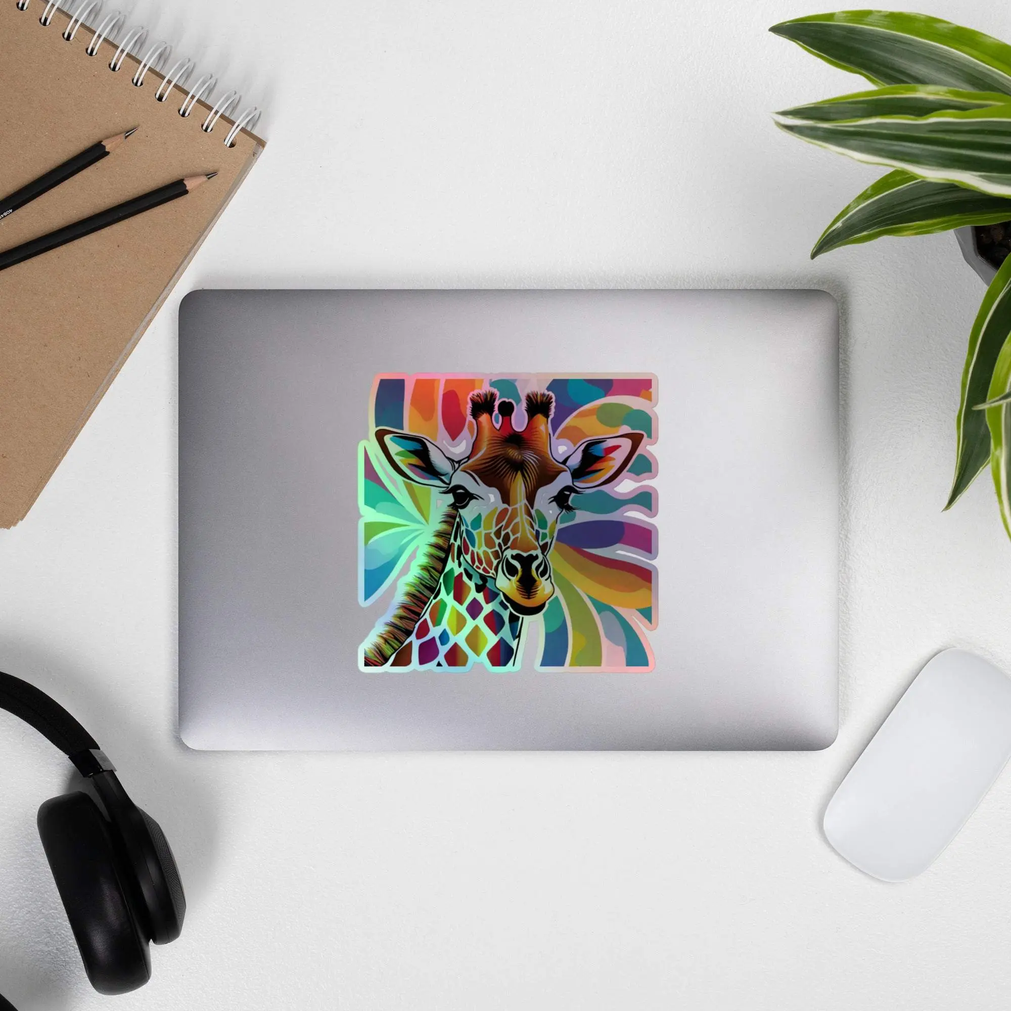 Pride Giraffe Holographic stickers