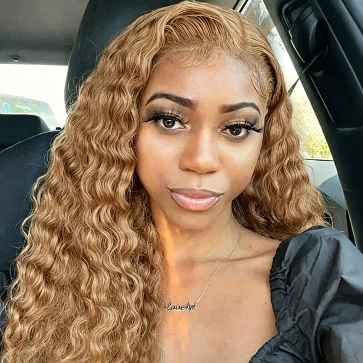 OQ HAIR #27 Colored Deep Wave Wig 13x4 Lace Front Human Hair Wigs Pre Plucked Lace Wig Natural Hairline Honey Blonde Pre-Colored Vacation Wigs