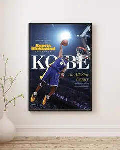 Kobe Bryant All Star Poster – Legend Basketball Wall Art, Mamba Mentality Sports Decor