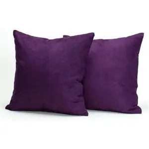 Living Health Products MS-18x2-PU Microsuede Deco Pillow - Purple Grape 18x18 Feather and Down Filled Pillows