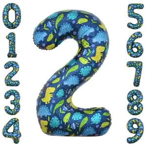 40 Inch Number 2 Dinosaur Balloon Dinosaur Birthday Decorations 2 Year Old Boy Party Supplies Number 2