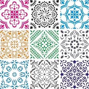 Large Mandala Stencil 12X12 Inch - 9 Pack Mandala Stencils Templates for Painting on Floor, Reusable Pattern Stencils for Fabric, Wood, Tile, Furniture Painting & Wall Art Decorations XANGEY