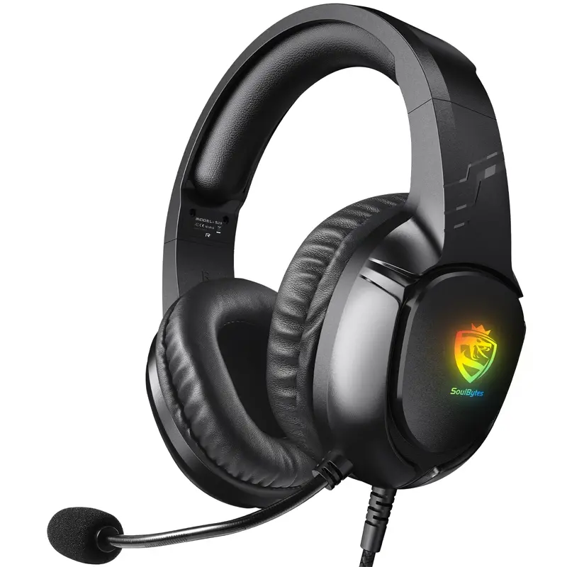 Noise Cancelling Stereo Gaming Headset, Pc Headsets, Wired Gaming Headphones, Gamer Headphones With Mic, 3.5mm Wired with Microphone, LED Light, Volume Control, Compatible with Ps4/ps5/xbox, Gaming Accessory