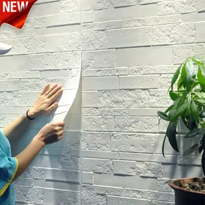30pcs Realistic 3D Brick Wallpaper, Strong Adhesive Back, Peel & Stick, DIY Installation, Removable, Modern Farmhouse Style, Kitchen, Bathroom, Living Room, Bedroom