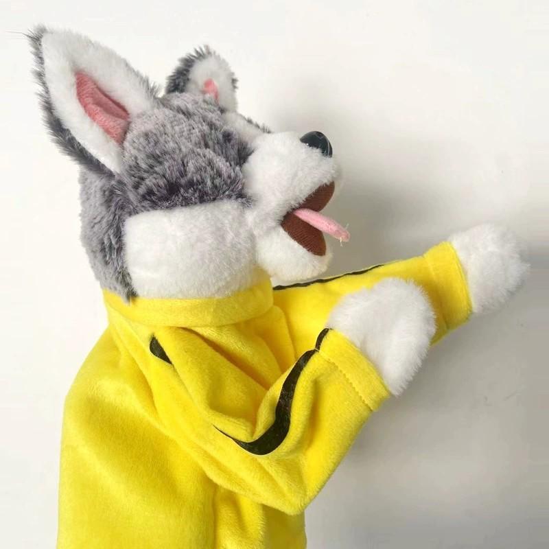2-Piece Fighting Set Animal Boxing Interactive Puppet Toy - Boxing Husky Plush Toy, brightly colored, is a fun interactive plush game.