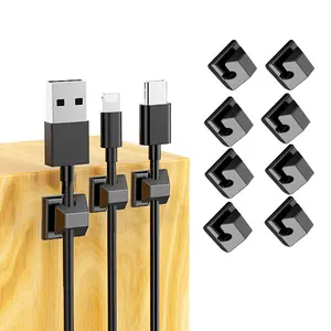 Cord Holder for Desk Cable Clips Charger Holder,Cord Organizer Adhesive Management Charger Wire Clips Phone Charging Cables Keepers for Desk Nightstand Car Home(Black)