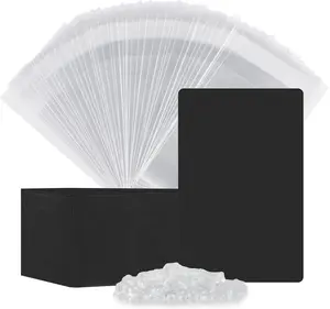 Earring Cards, Set Jewelry Making Supplies with 100 Pcs Earring Holder Cards 200 Pcs Earring Backs and 100 Jewelry Packaging for Earrings Necklace Jewelry Display, Jewelry Bags 3.5x2.4 Inches (Black)