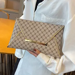 LABOONOO Vintage Geometric Clutch Bag - Gray & Golden-Tone Handbag with Flap Closure, Spacious Interior for Formal Events & Everyday Use, Vintage Handbag, Stylish Carryall, Elegant Design, Durable Construction, Fashion Accessory, Fashion Lovers