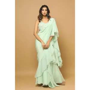 Ruffle Saree (Set Of 2)