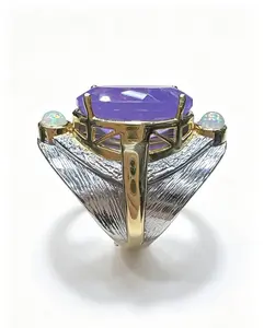 Evelyn(15577)gc.S925 lavender amethyst adjustable ring
