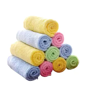 10 Counts Soft Absorbent Bamboo Fiber Dish Cloths, Reusable Cleaning Towels, Strong Oil Absorption Cleaning Rags for Washing Dishes, Mixed Color, Kitchen Rags