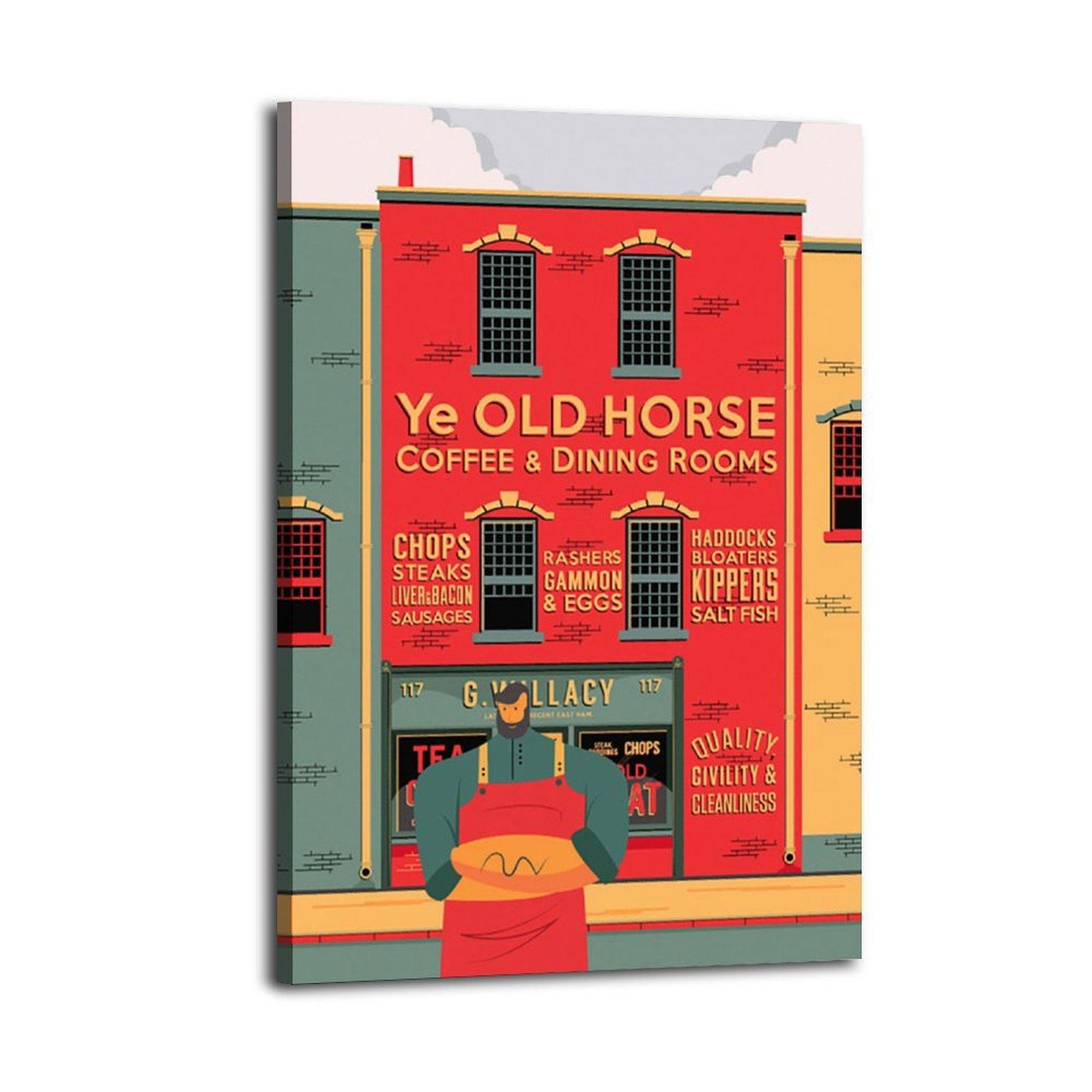 Vintage Poster Fuller Street London Illustration Poster Decorative Painting Canvas Wall Art Picture Print Modern Family Bedroom Decor