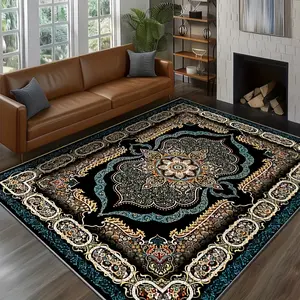 Bohemian Floral Velvet Floor Mat Non Slip Backing Shedding Resistant Durable Polyester Material Machine Washable Ultra Soft Stylish Decor Rug Ideal for Living Room Bedroom Kitchen Office Indoor Cozy Home Decoration non-slip shower