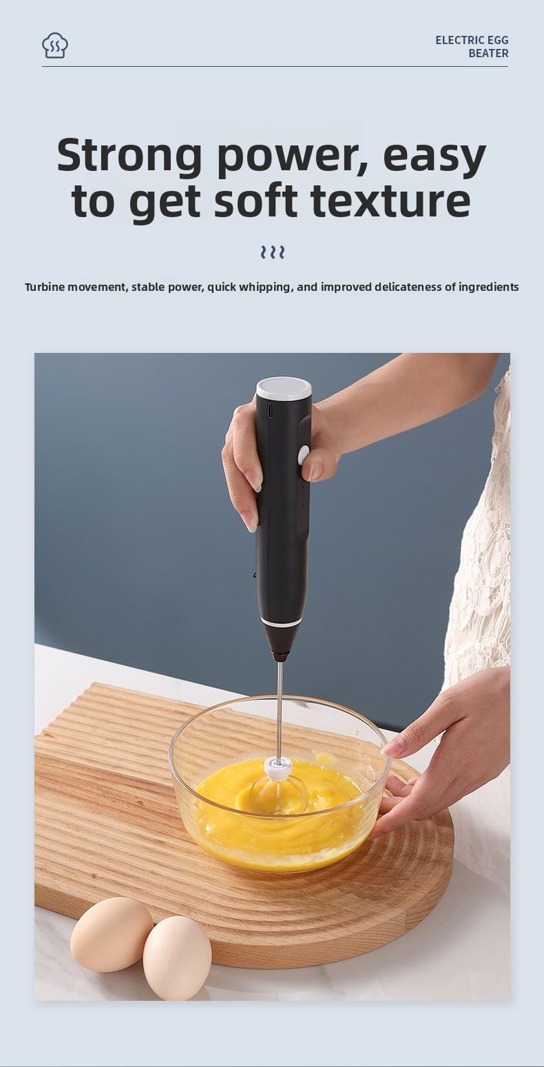 Handheld Milk Frother for Coffee, Rechargeable Electric Whisk with 3 Heads 3 Speeds Drink Mixer Foam Maker For Latte, Cappuccino, Hot Chocolate, Egg, Christmas Gifts，Black Friday Online Event