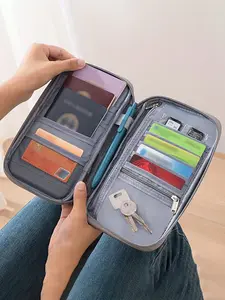 Portable Travel Bag, Business Trip Passport Case, Multi-Functional Document Storage, Ideal for Airline Travel, Compact and Convenient, Passport Holder