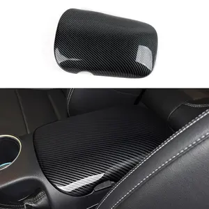 Car Center Console Armrest Storage Box Sticker ABS Carbon Fiber Decal Interior Trim Cover for Ford Mustang 2015-2024 / Shelby GT350 2015-2020 / GT500 2020-2022 Accessories