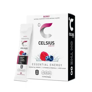 CELSIUS On-The-Go Powder Stick Packs, Zero Sugar (14 Sticks per Pack), Berry, 2.5 Ounce