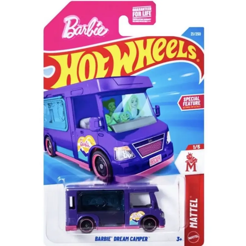 Hot Wheels Barbie Rapie Dream Camper Special Feature 1/64 Scale Die-Cast Vehicle for Kids Ages 3+ Model Car