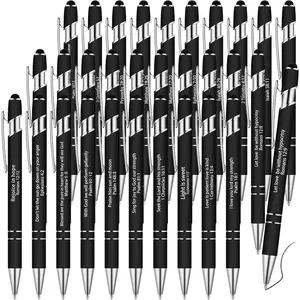 30 count Christian Pen  Verse Ballpoint Scripture Quote Pen Inspirational  Pens Motivational Scripture Metal Pen for Men Women Teacher School Office Supplies, Black Ink (Black)