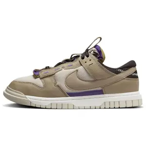 Men's Nike Dunk Remastered "Mushroom" Low-Top Trainer, Athletic Sports Shoes, Casual Brown and White Skate Footwear