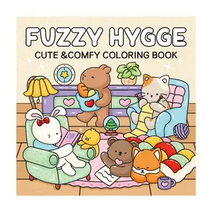 Cute Premium Coloring NotebookMultiple themes and patterns make it easy to design your space, relieve stress and create fun! (FUZZY HYGGE)