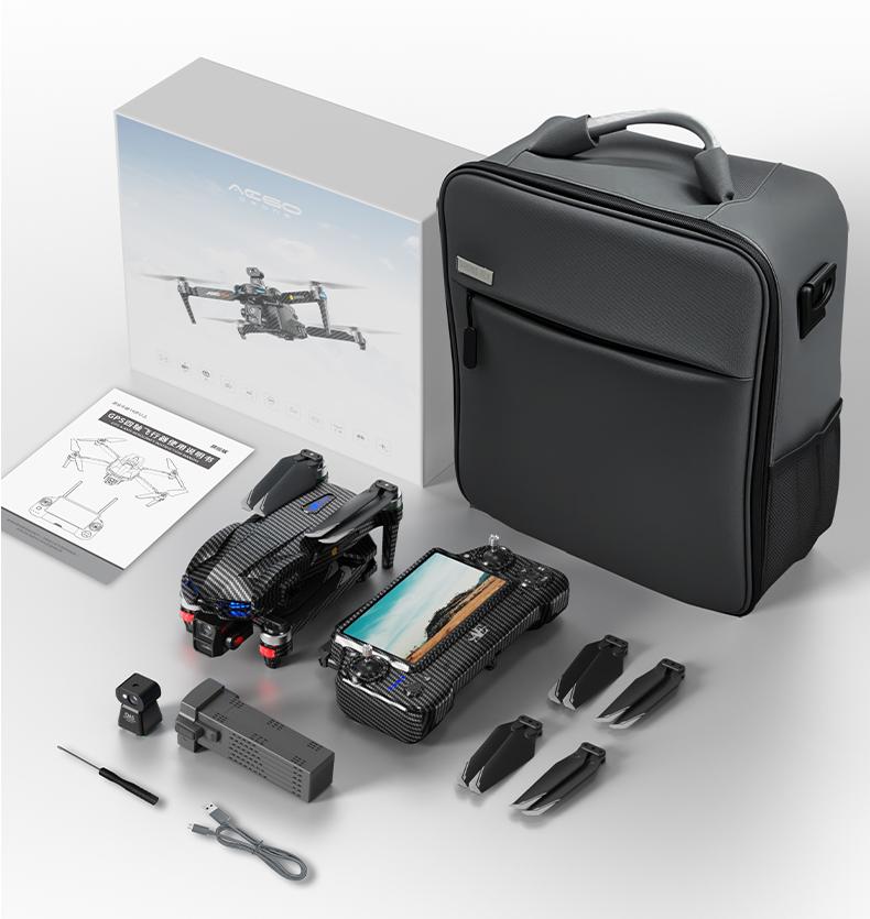 GPS Drone with Payload Drop (≤1.1lb), 4K Dual Camera, 3-Axis Gimbal, 7.2'' Screen Controller, 360° Obstacle Avoidance, 45Min Flight Time, Brushless Motor, Optical Flow, Foldable RC Quadcopter with 2 Batteries & Carry Case for Adults & Beginners