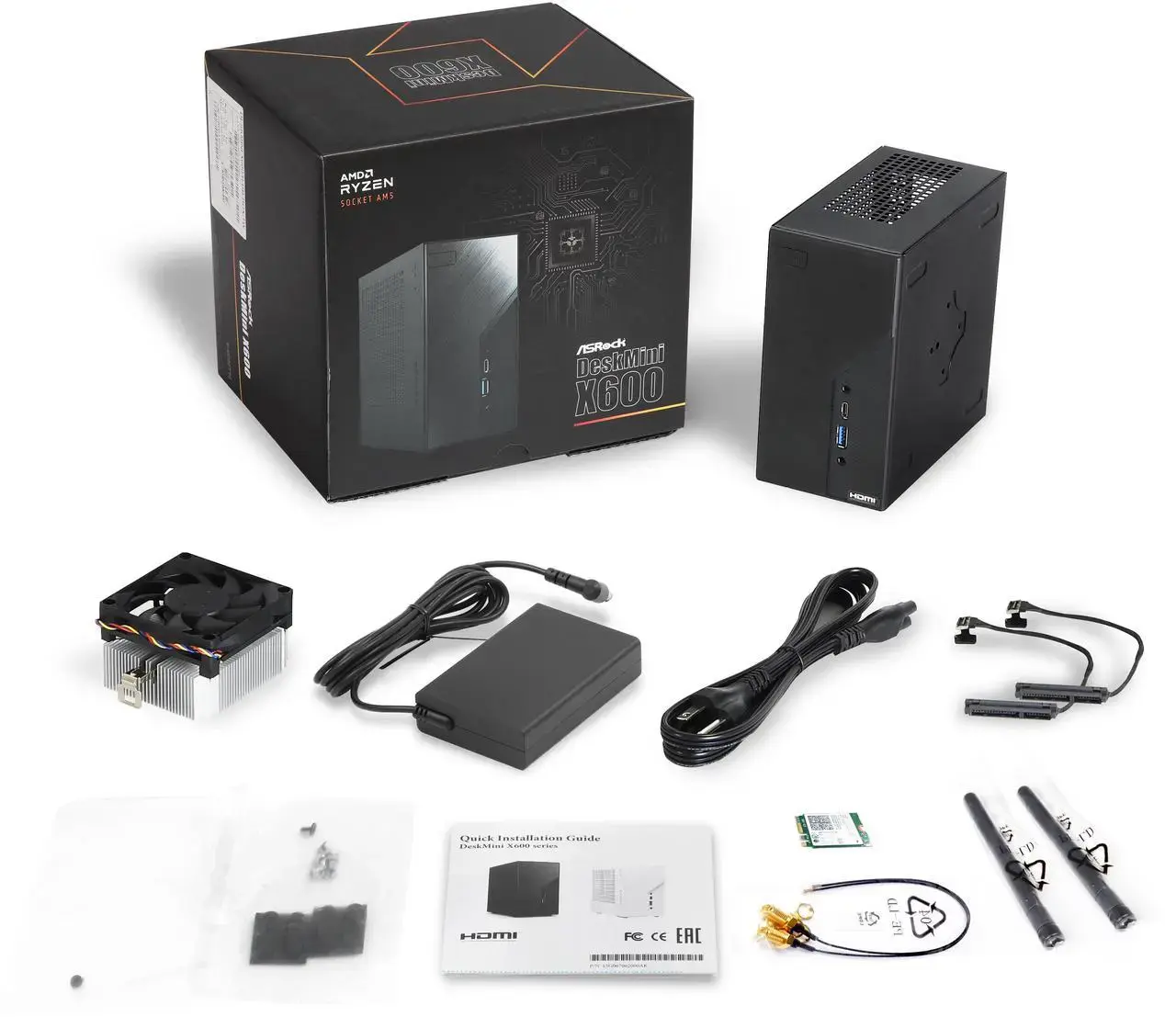 ASRock DESKMINI X600W/ USB4 Black Barebone mini PC System ASRock DESKMINI X600W/ USB4 Black Barebone mini PC System