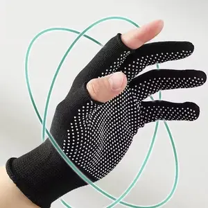 10pcs Full Finger Work Gloves Breathable Durable Thin Nylon Plastic Gloves for Outdoor Cycling Camping Daily Use