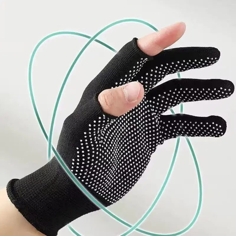 10pcs Full Finger Strong Work Gloves Breathable Durable Thin Nylon Plastic Gloves for Outdoor Cycling Camping Daily Use