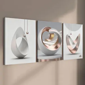 3 count wooden frame canvas, Geometric Abstract pattern poster, aesthetic art, Modern Art Design, Abstract Decoration, Stylish Living Room Decoration, Modern Family Poster, Exquisite corridor Wall Art, Modern Home Decor, HD, waterproof