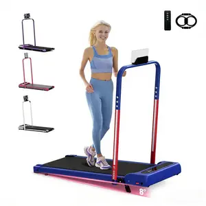 [Colorful Armrest】 Folding Treadmill with Incline Upgraded Low Noise Motor 265 lbs Capacity Wide Belt Dual Shock Absorption Remote Control Wheels Free Resistance Bands