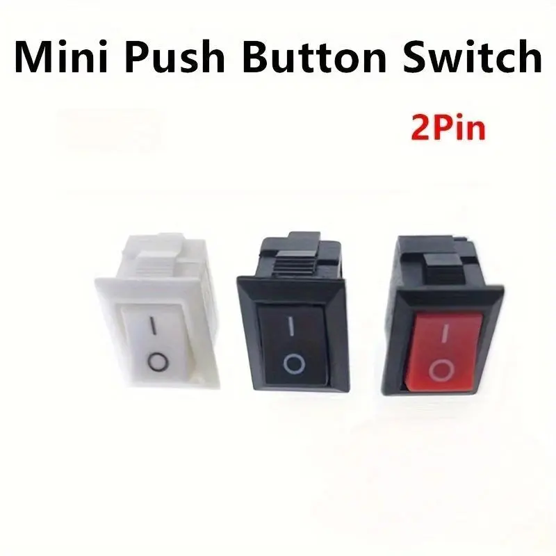 Boat Push Button Switch, On Off Switch, 2-Pin Mini Appliance Parts, Pack of 10/20, Ideal for Home Appliances and Home Projects, Durable & Reliable Electrical Components