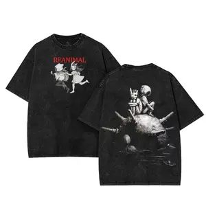 Reanimal - The Girl & The Boy Indie Game Washed Tshirt 2 Sided Cotton Unisex Graphic Tee for Men Women Casual Streetwear Black Tee shirt gaming