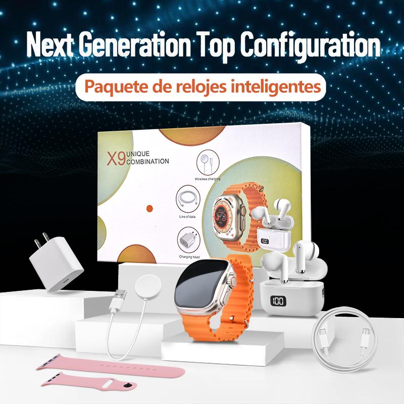 6-in-1 Smartwatch Kit: Smartwatch, Bluetooth headphones, 20W fast ...
