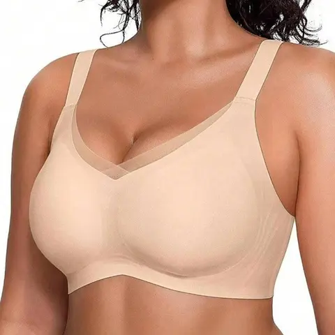 EssElegance FZ 1/2PCS Women‘s Wirefree Full Coverage Bra with No Underwire & Jelly Padding, Buttery Soft Comfort for All Day Ease