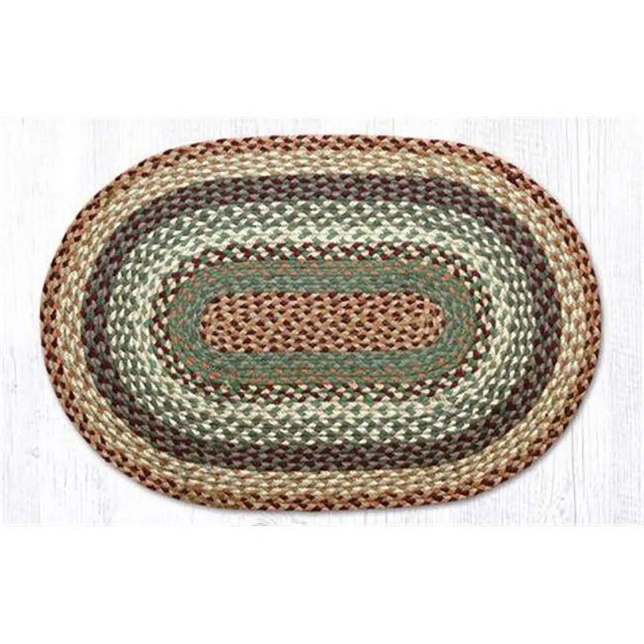 Capitol Importing 25-413 2 x 8 ft. Jute Oblong Braided Rug - Buttermilk & Cranberry
