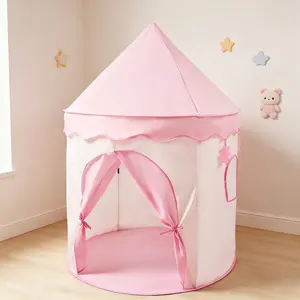 Kids' Fun Party Play Tent - Princess Fairy Tale Playhouse | Pink & Blue Optional | Pretend Play Castle Tent, Portable Outdoor Yurt Tent | Children's Holiday Gift for Birthday/Christmas/Thanksgiving/Halloween | No Accessories Included