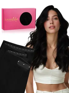 WENNALIFE Butterfly Weft Sew In Hair Extensions Real Human Hair Genius & Seamless Breathable & Invisible Natural Luxury Remy Hair Straight Fuller Extensions
