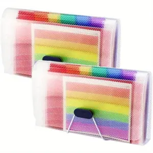 Expanding File Folder, A6 Mini Accordion File Organizer, 13 Pockets Rainbow Receipt Organizer Wellet for Monthly Bills, Cards, Check Coupons, Vouchers, Receipt Tax Item or Changes, Coupon Organizer Office Supplies
