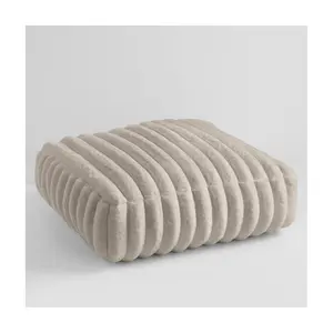 Sorra Home Faux Fur Indoor Corded Floor Pouf Single