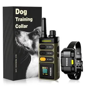 SOONCEJA Shock Collar - 5280FT Dog Training Collar with Remote, 2-Mode Stimulation, Constant Vibration, Tone, Night Light, Waterproof Rechargeble E Collar for Medium Large Dogs with Pocket Clip